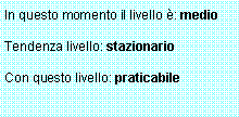 Casella di testo: In questo momento il livello : medioTendenza livello: stazionarioCon questo livello: praticabile